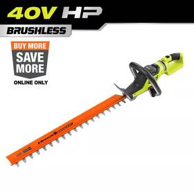 Ryobi 705353960659 40v Hp Brushless 26 Inch Cordless Battery Hedge Trimmer Tool Only