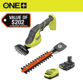 Ryobi 726084539754 One 18v Cordless Grass Shear And Shrubber Trimmer With 2.0 Ah Battery Charg