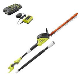 Ryobi 744110099645 40v 18 Inch Cordless Battery Pole Hedge Trimmer With 2.0 Ah And Charger