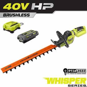 Ryobi 744759466013 40v Hp Brushless Whisper Series 26 Inch Cordless Battery Hedge Trimmer With 2.0 A