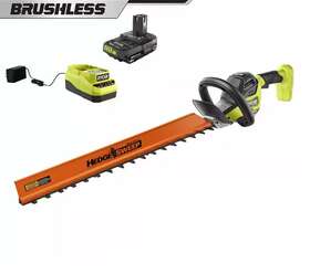 P26110 Ryobi Cordless Hedge Trimmer 18v 24 Inch Blade Hand Held With 2.0 Ah Battery Charger