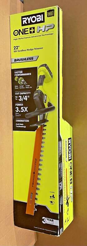 P2680vnm Ryobi P2680 One Hp 18v Brushless 22 Inch Cordless Battery Hedge Trimmer -kit Bushes