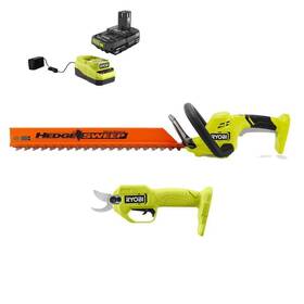 P2690-pnr Ryobi Hedge Trimmer 18v Cordless Double-sided Pruner With 2 Ah Battery Charger
