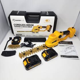 Sk-gs100 Saker Sk-gs100/mt Plus Cordless Hedge Trimmer And Grass Shear 22v Electric Handheld 2 Battery
