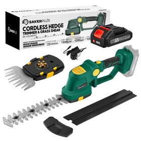 Ec88511-x50027-17-us Sakerplus Cordless Hedge Trimmer 2-in-1 Electric Bush And Handheld Gr