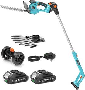 Seesii 973692199205 2-in-1 Cordless Grass Shears 6 Inch Electric Shrub Trimmer Telescoping Pole