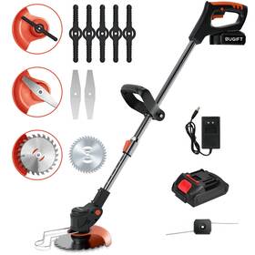 Sugift 331632486995 21v Cordless Weed Eaters Grass String Trimmer Black Orange