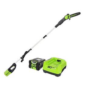 Ps80l210 Sunrise Global Marketing Llc Pro 80v 10 Inch Brushless Cordless Polesaw 2ah Battery And Charger Included