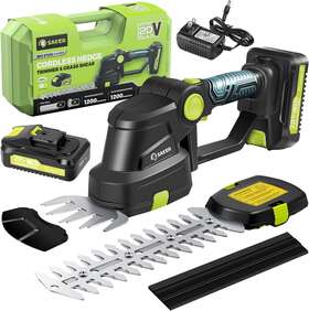 Superchoice 445036067055 Hedge Trimmer Cordless 20v Electric Handheld Grass Cutter 2 Pcs Battery Charger