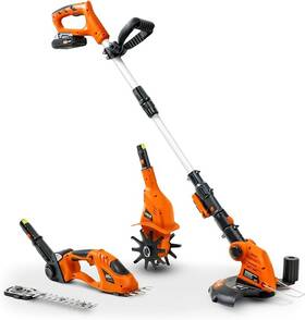 Gut076 Superhandy Electric 3-in-1 20v 2ah Battery Tiller Trimmer Shears - Orange