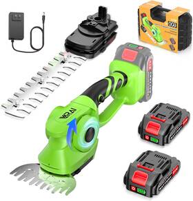Llj-0907 Varai Cordless 2-in-1 Hedge And Grass Trimmer With 2 Batteries Charger Garden Yard