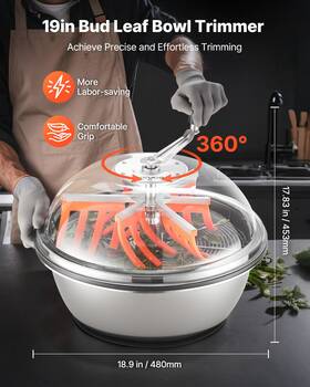 Vevor 197988157731 Bud Leaf Bowl Trimmer With Sharp Stainless Steel Blades