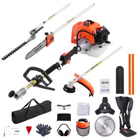 Vevor 197988711780 5-in-1 Gas Hedge Trimmer 2 Cycle 63cc Powered Handheld