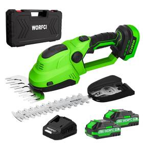Wht22 Worfci Mini Hedge Trimmer Cordless Bush 2-in-1 Handheld Electric Grass Tri