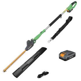 125317 Workprox New 20v Cordless Pole Hedge Trimmer 18 Inch Dual Action Blade 9.2feet Reach