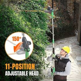 Wx125317 Workprox 20v Cordless Pole Hedge Trimmer 18 Inch Dual Action Blade 9.2feet Reach Usa