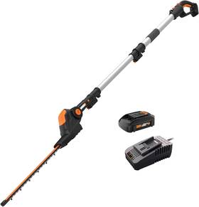 Worx 300481423467 20 V Inch Cordless Hedge Trimmer 180 Rotation Head Battery And Charger Included