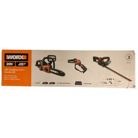 Wg937 Worx 22 Inch Hedge Trimmer 5 Pruning Saw 10 Cordless Chainsaw Combo Kit