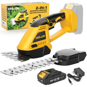 B0djy1l74n Zegjaw 20v Cordless Hedge Trimmer And Grass Shear 2-in-1 Handheld Electric