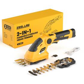Zjgs03 Zegjaw 7.2v Cordless Hedge Trimmer 2 In 1 Electric Trimmers Lightweight Effic