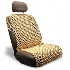 Zonetech 723508902088 Wooden Beaded Seat Cover 1-pack - Natural
