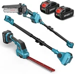 Seesii Cordless Pole Saw And Hedge Trimmer Grass Shears Combo Kit 2X4000MAH. Fixed Price $129.00.