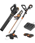 Worx WG933 Cordless 20V Leaf Blower, 12" String Trimmer & 22" Hedge Kit. Fixed Price $259.99.
