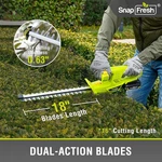 260569 Snapfresh 20V Cordless Hedge Trimmer, 18" Electric. Fixed Price $80.00.