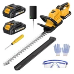 Fullyea 20" Cordless Hedge Trimmer, Electric Shrub With 2X2.0AH Yellow. Fixed Price $105.75.
