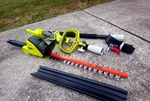 Ryobi Pole Hedge Trimmer 40-VOLT Lithium-ion Cordless Double-sided Blade RY40060. Fixed Price $149.00.
