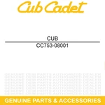Cub Cadet 753-08001 Blade Hardware AH721. Fixed Price $9.95.