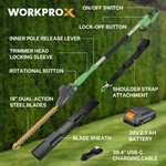 Workprox 20V Cordless Pole Electric Hedge Trimmer 9.2-FEET Reach For Shrubs Usa. Fixed Price $107.99.