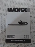 Worx Cordless Hedge Trimmer WG250/WG250.9 Manual Only. Fixed Price $5.00.