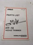 Homelite Illustrated Parts Catalog List Book Manual Hedge Trimmer HT-18 17883. Fixed Price $15.74.