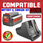 Craftsman 40V Volt Max Li-ion Compatible 3.0 Ah Battery & Charger Kit CMCB98027. Fixed Price $129.99.