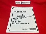 Homelite Textron HT-18 Hedge Trimmer Parts List 18339. Fixed Price $13.99.