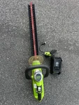 Greenworks 22-INCH 20V Cordless Hedge Trimmer, Tool With Battery And Charger. Fixed Price $75.00.