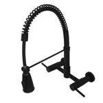 New Gourmetier Concord 2-HANDLE Wall Mount Pull-down Kitchen Faucet, Matte Black. Fixed Price $399.99.