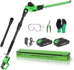 Cordless 18" Pole Hedge Trimmer With 16FT Reach & 2 Batteries Included. Fixed Price $149.99.