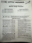 Mantis Little Wonder Electric Hedge Trimmer Parts Manual 1600SE 2400SE 3000SE. Fixed Price $9.99.