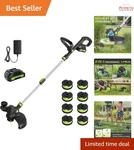 20V Cordless String Trimmer 12-INCH Auto Feed Edger Mower Garden Tool. Fixed Price $81.98.