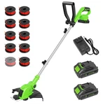 Electric Cordless Grass String Trimmer Lawn Edger Weed Wacker Cutter & 2 Battery. Fixed Price $54.94.