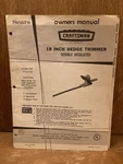 Sears Craftsman 18 In. Hedge Trimmer Owners Manual 315.81520. Fixed Price $7.00.