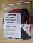 Echo Operator's Manual, Pas Articulating Hedge Clipper Attachment & Harness.... Fixed Price $16.56.