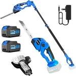 Extension Pole Hedge Trimmer & Grass Shear 15FT Reach W/2 * 4AH Battery For Yard. Fixed Price $119.99.