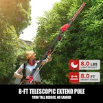 Alloyman 20V Cordless Pole Hedge Trimmer, 16" Blade, 8FT Reach, Battery/charger. Fixed Price $142.91.