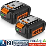 2X 3.5AH Li-ion Battery For Worx 40V WA3580 WG640 WG180 WG280 WG380 WG580. Fixed Price $47.99.