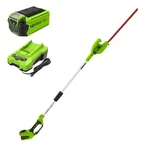 Greenworks 40V 20 Inch Pole Hedge Trimmer With 2AH Battery And Charger. Fixed Price $171.99.
