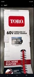 Toro Hedge Trimmer Flex Force 60V Max 24" 2.5 Ah Battery & Charger Included New. Fixed Price $190.00.