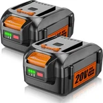 1 2PACK For Worx 20V 6.0AH Battery Extend Lithium-ion WA3525 WA3575 WA3520. Fixed Price $46.98.